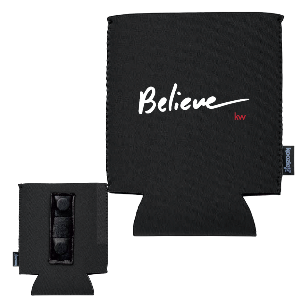 Believe Magnetic Koozie Black