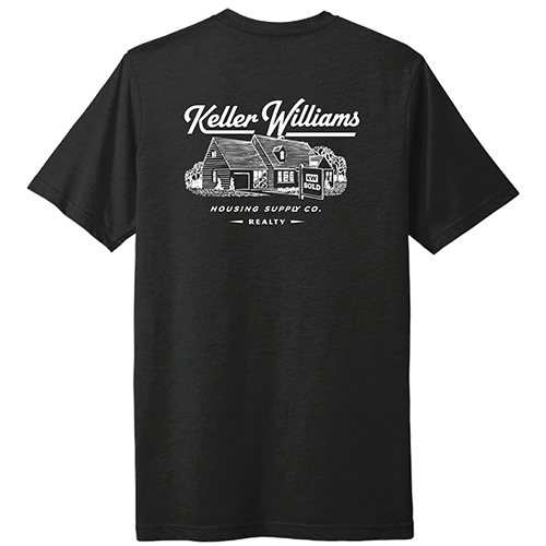 Black t-shirt with Keller Williams logo on the back
