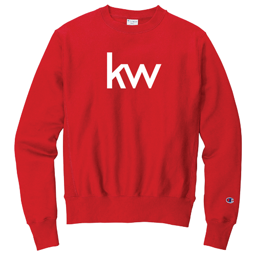 Red KW Reverse Weave Crewneck Sweatshirt