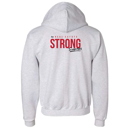 Grey Real Estate Strong Full-Zip Hoodie