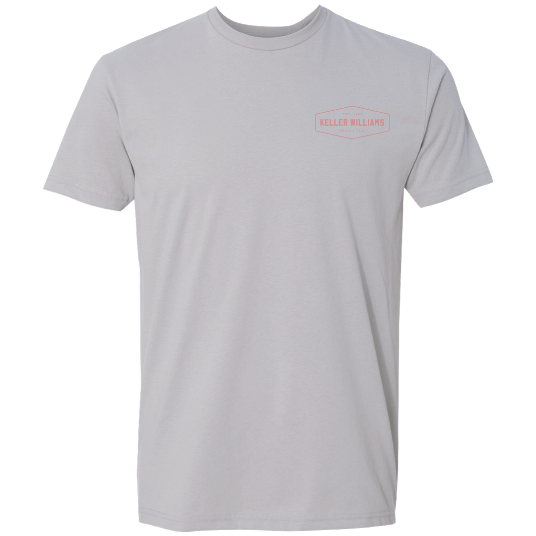 Light gray t-shirt with a small Keller Williams logo on the chest against a white background