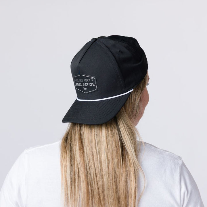 Ask Me About Real Estate Hat - Black Leather Patch