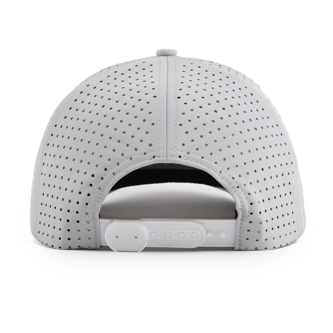 Perforated gray cap on a white background