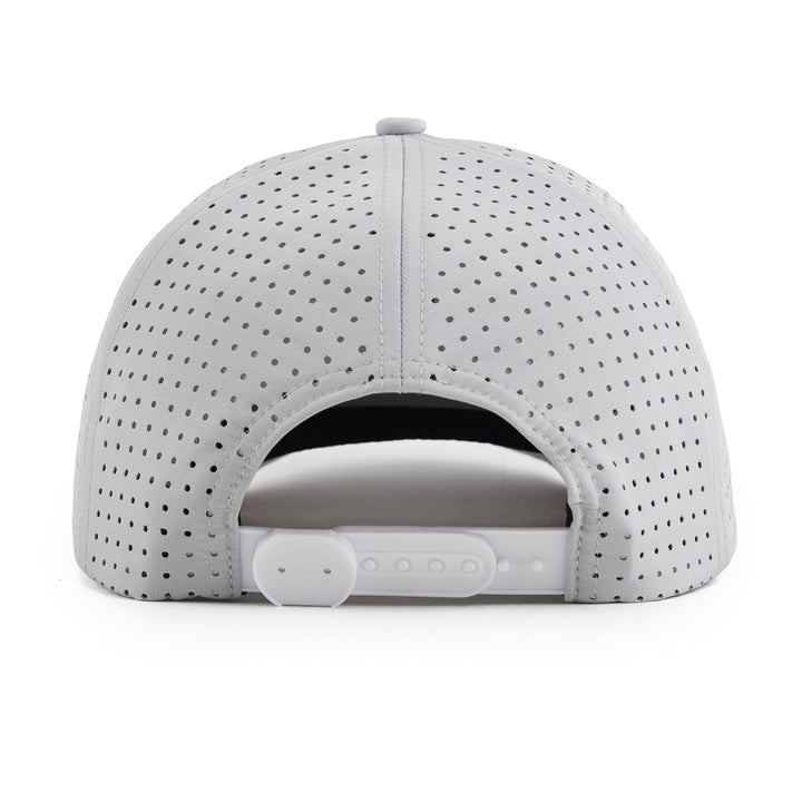Perforated gray cap on a white background