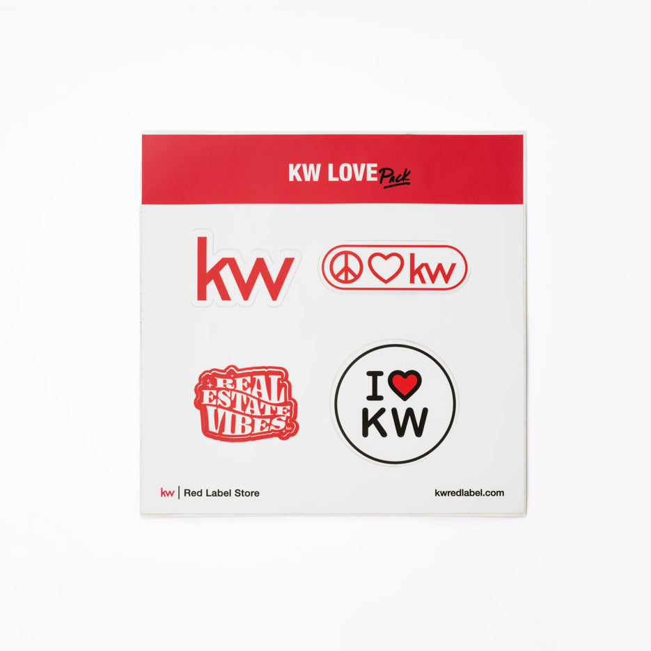 Collection of KW stickers on a white background